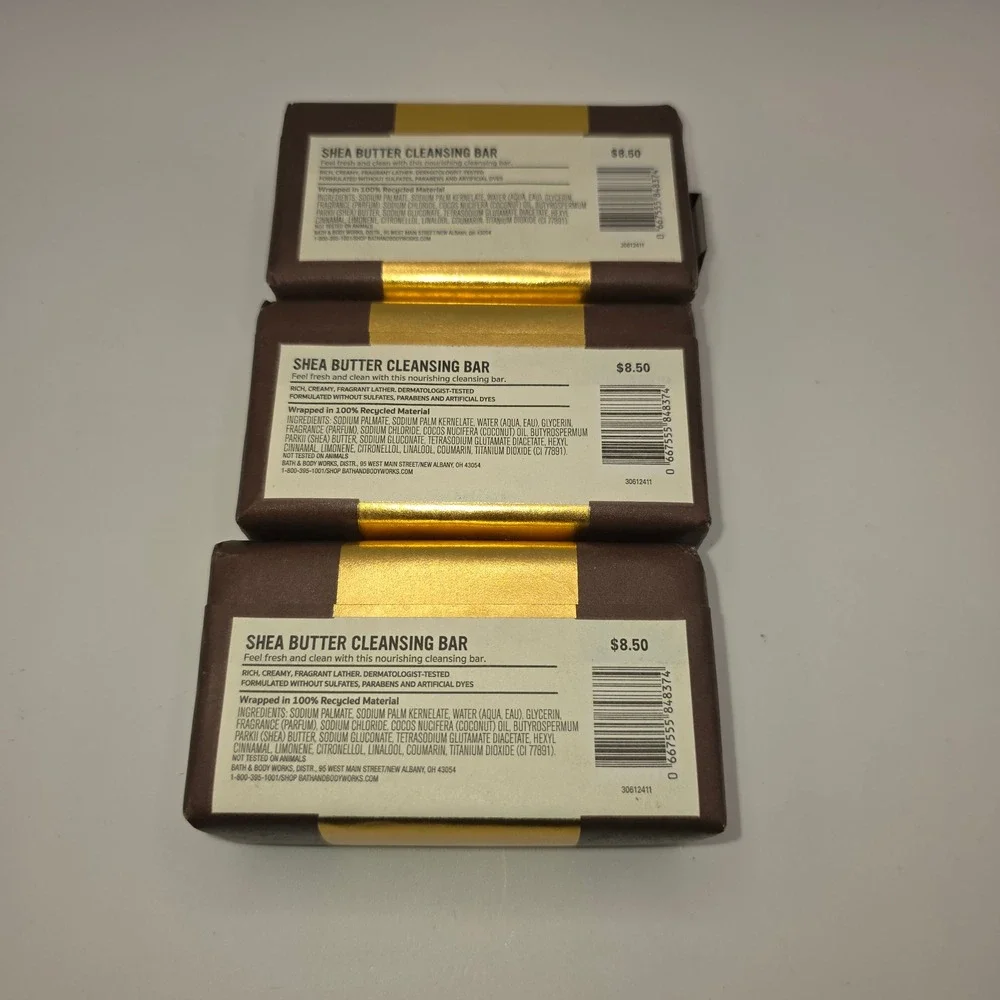 Bath & Body Works Teakwood Men's Collection Shea Butter Bar Soap 3 Pack
